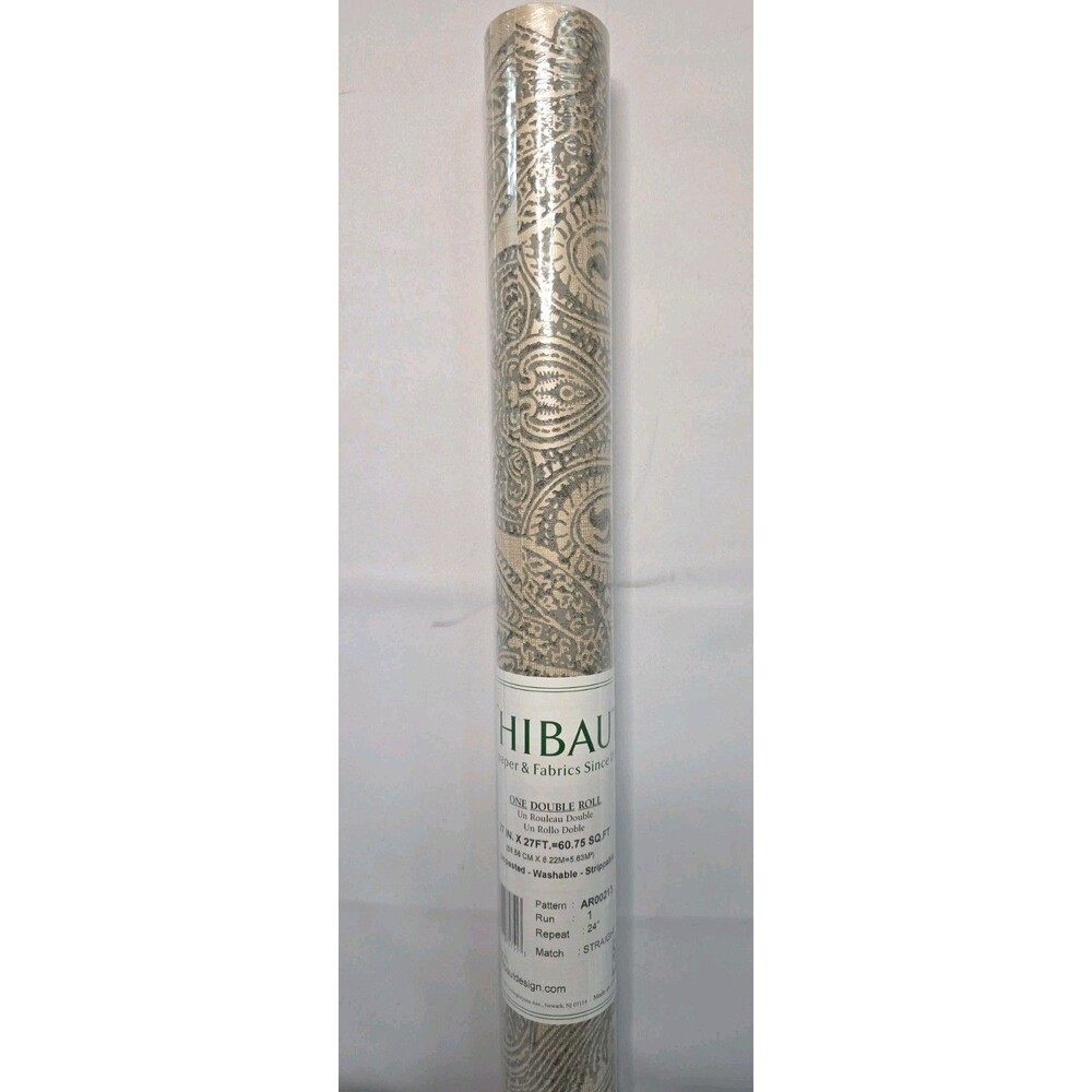 Thibaut AR00213 Palermo Wallpaper One Double Roll New Discontinued Gold Paisley